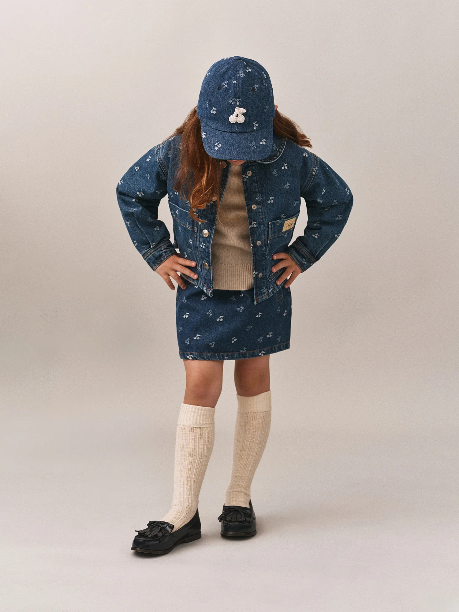 Arnold denim cap with cherries - Image 5