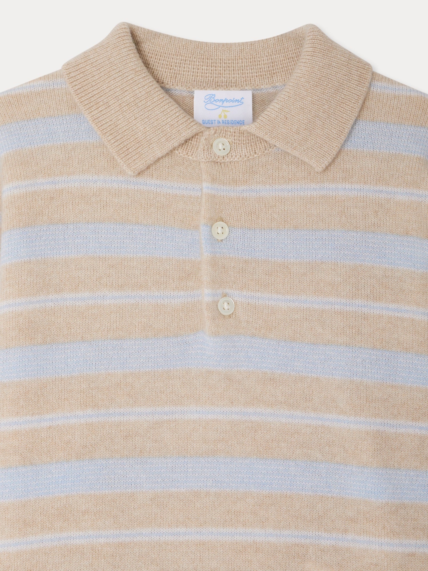 Bonpoint x Guest in Residence Louie unisex polo neck cashmere sweater in sand - Image 4