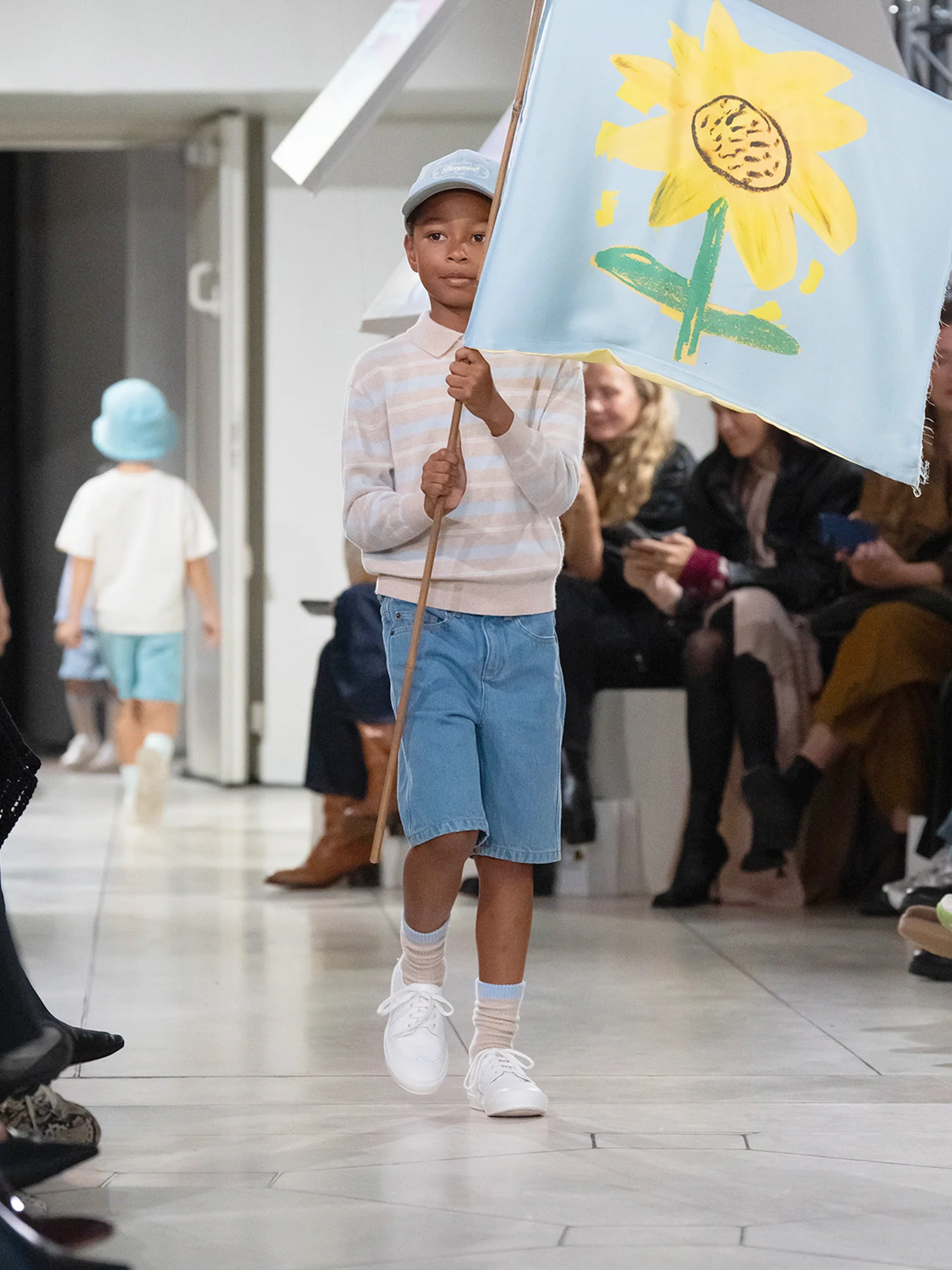 Bonpoint x Guest in Residence Louie unisex polo neck cashmere sweater in sand - Image 5