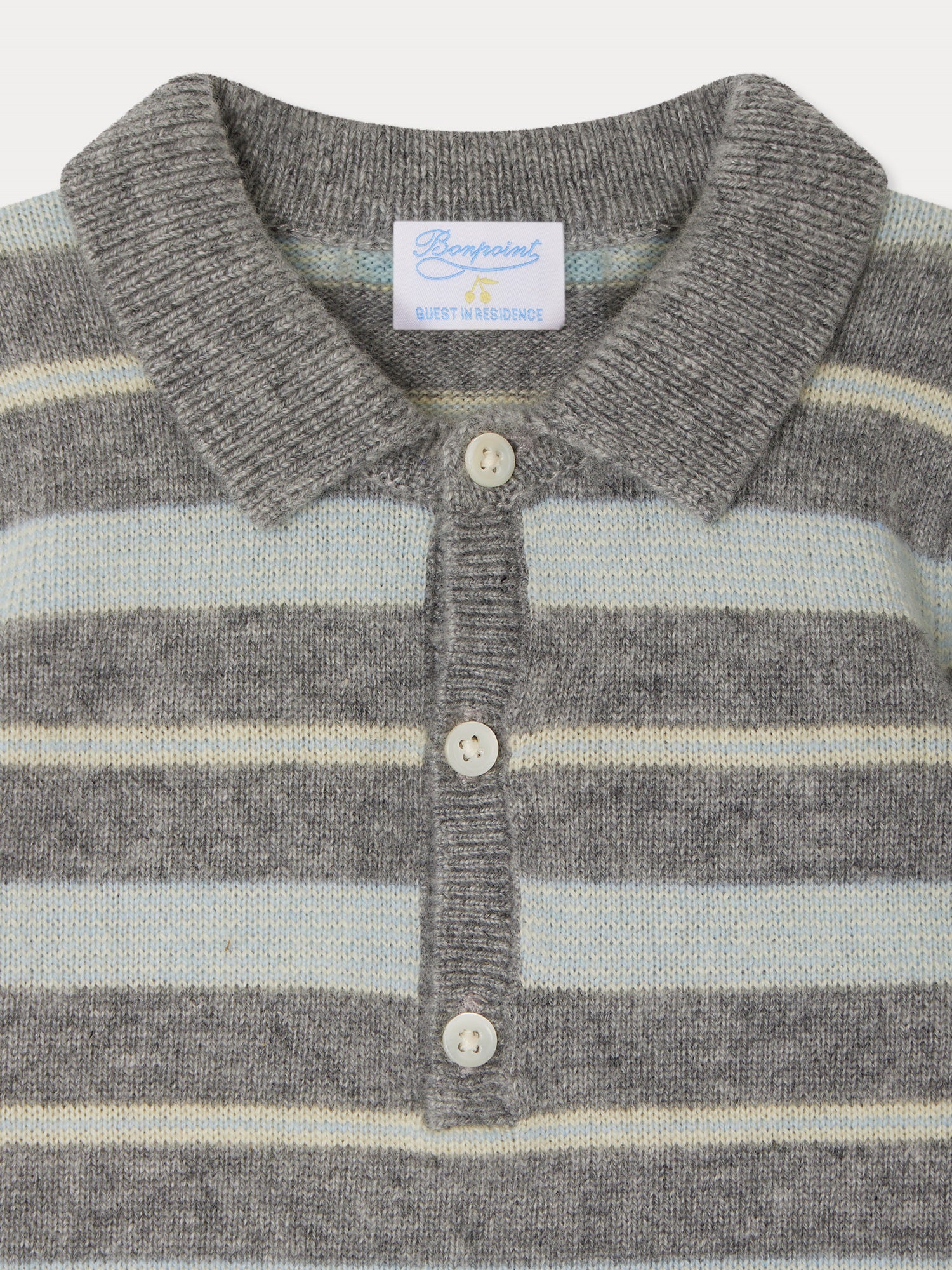 Bonpoint x Guest in Residence Lumi striped cashmere set in heather gray - Image 3