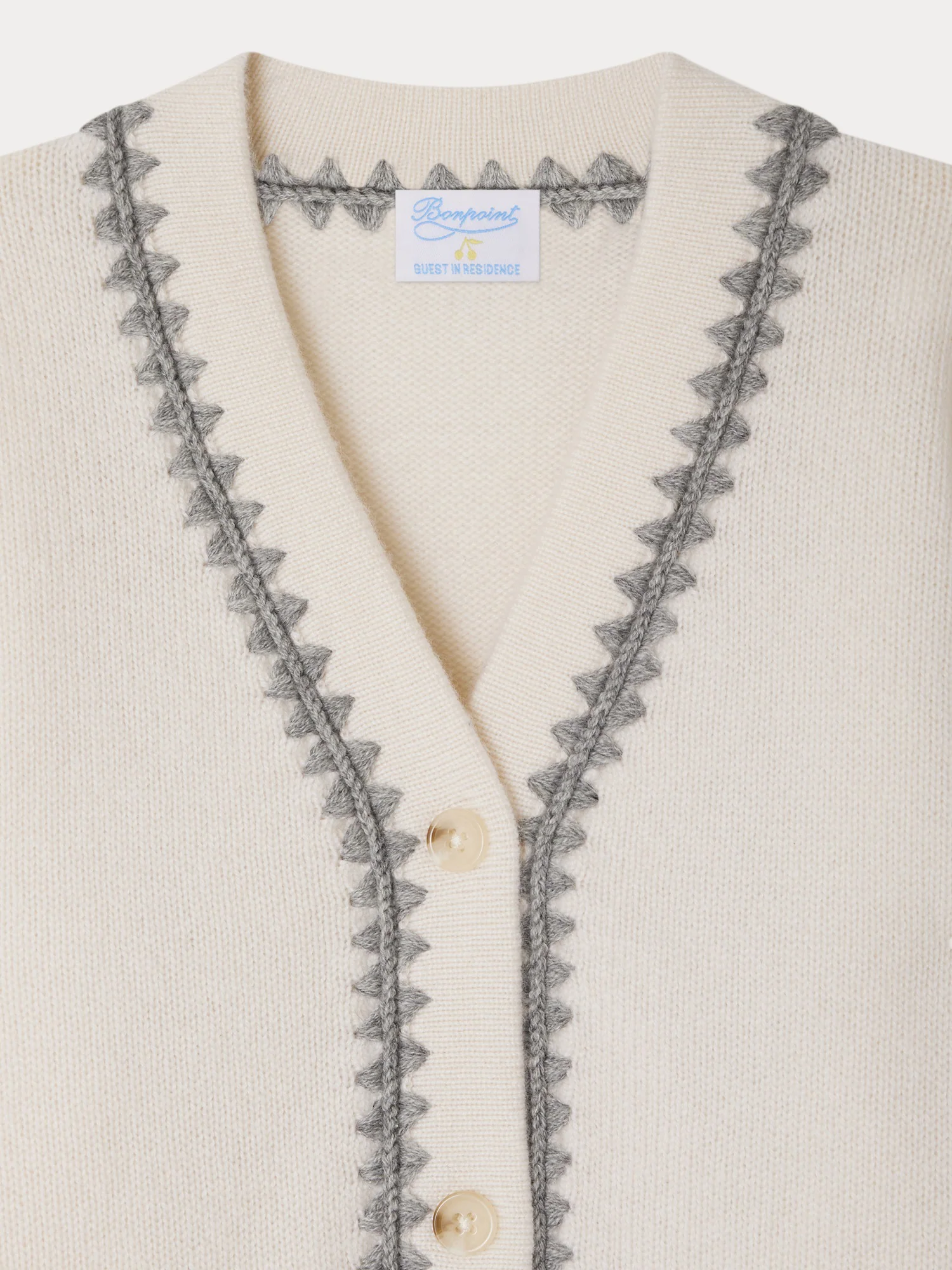 Bonpoint x Guest in Residence Lyndon cardigan with cashmere embroidery - Image 4