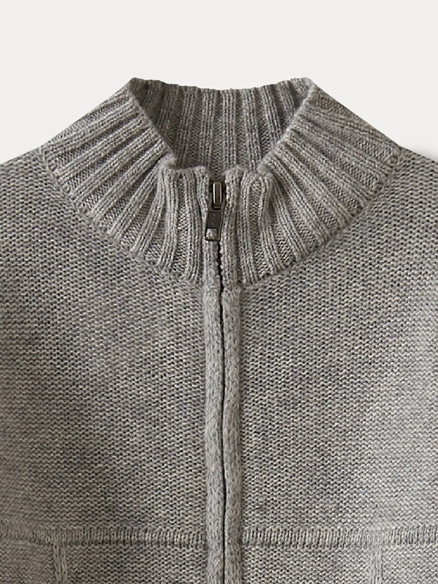 Boys' Cashmere Cardigan heathered gray - Image 3