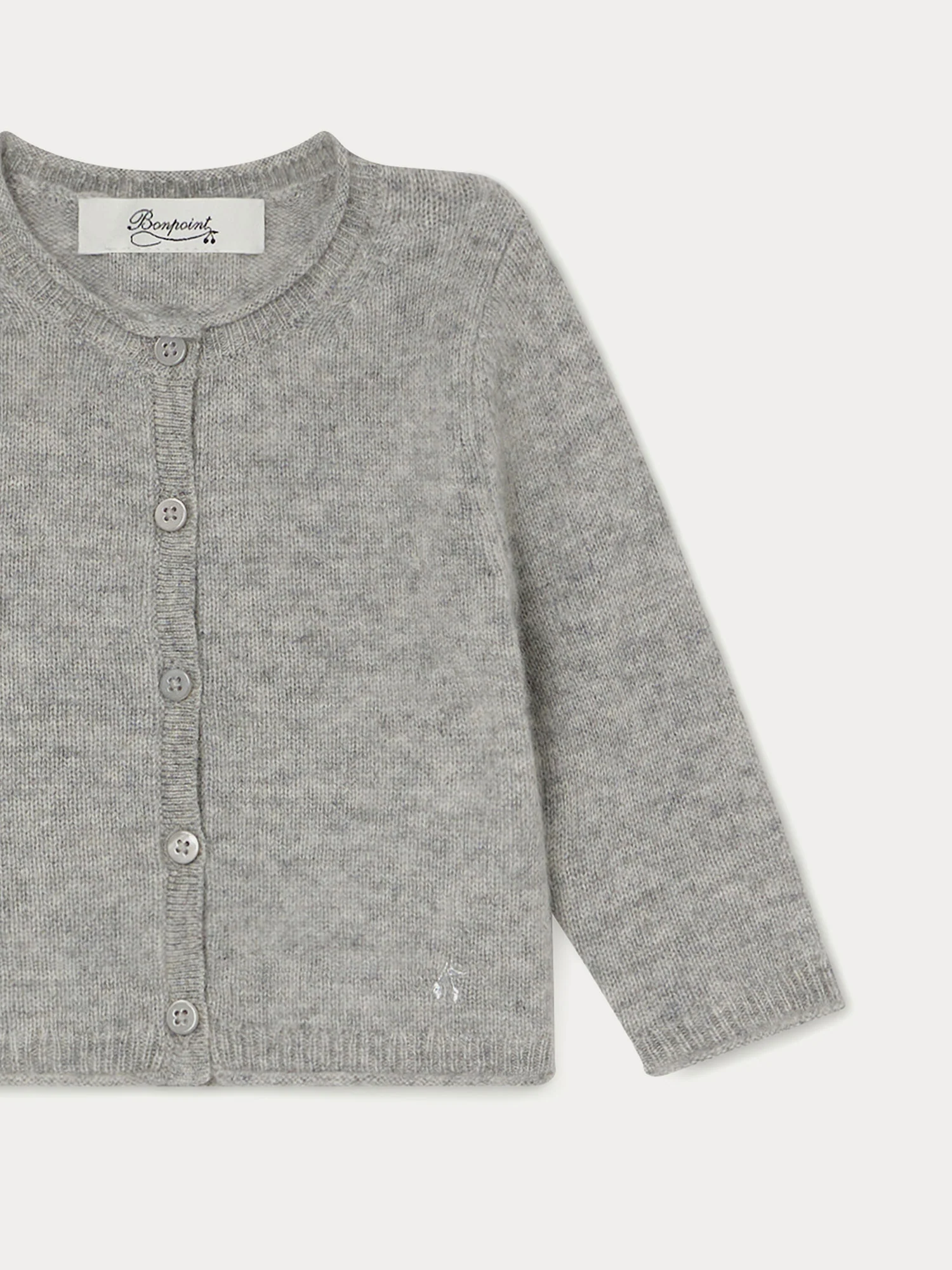 Cashmere Cardigan for Baby heathered gray - Image 3