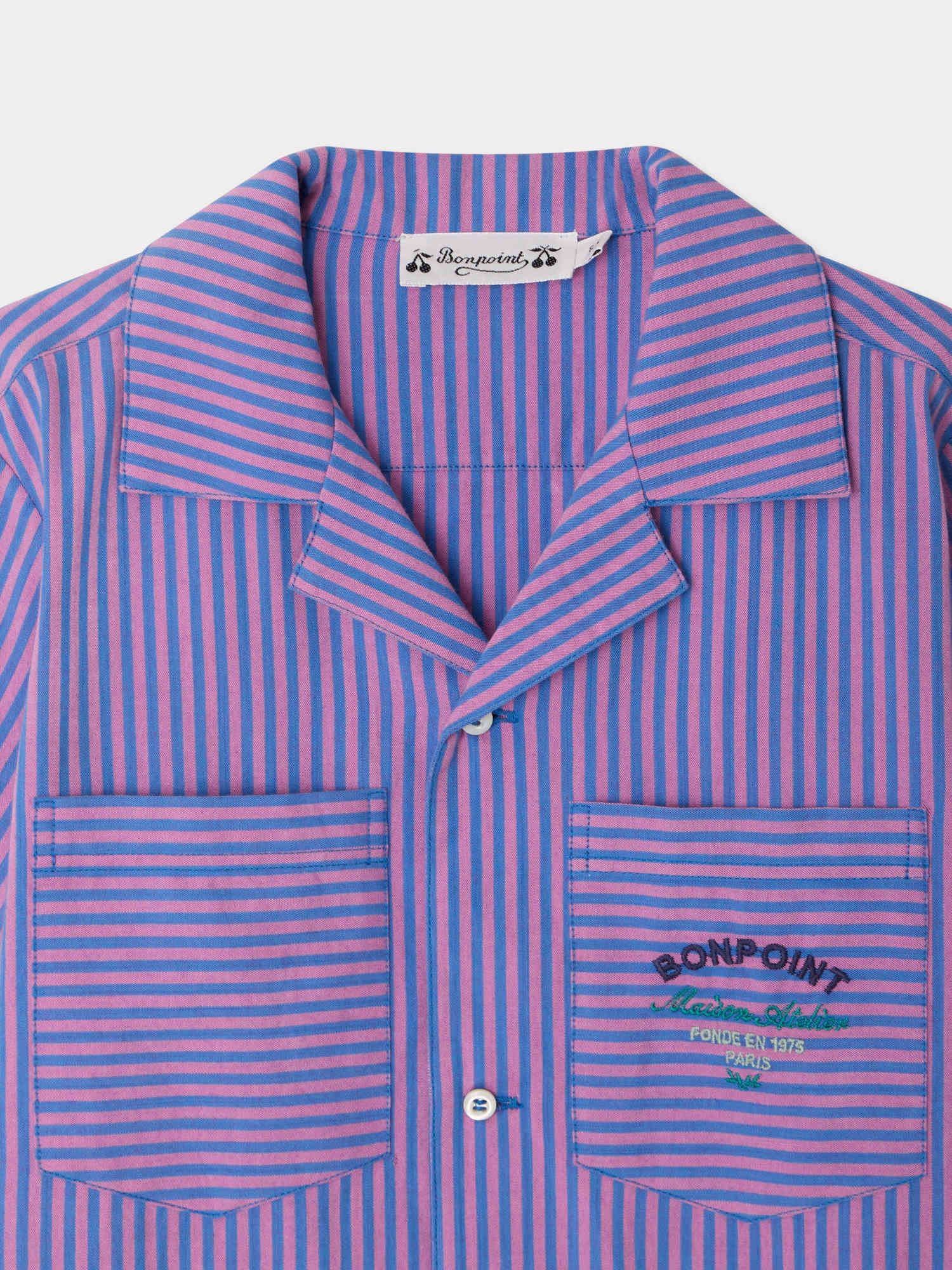 Fabri striped shirt with organic cotton embroidery - Image 4