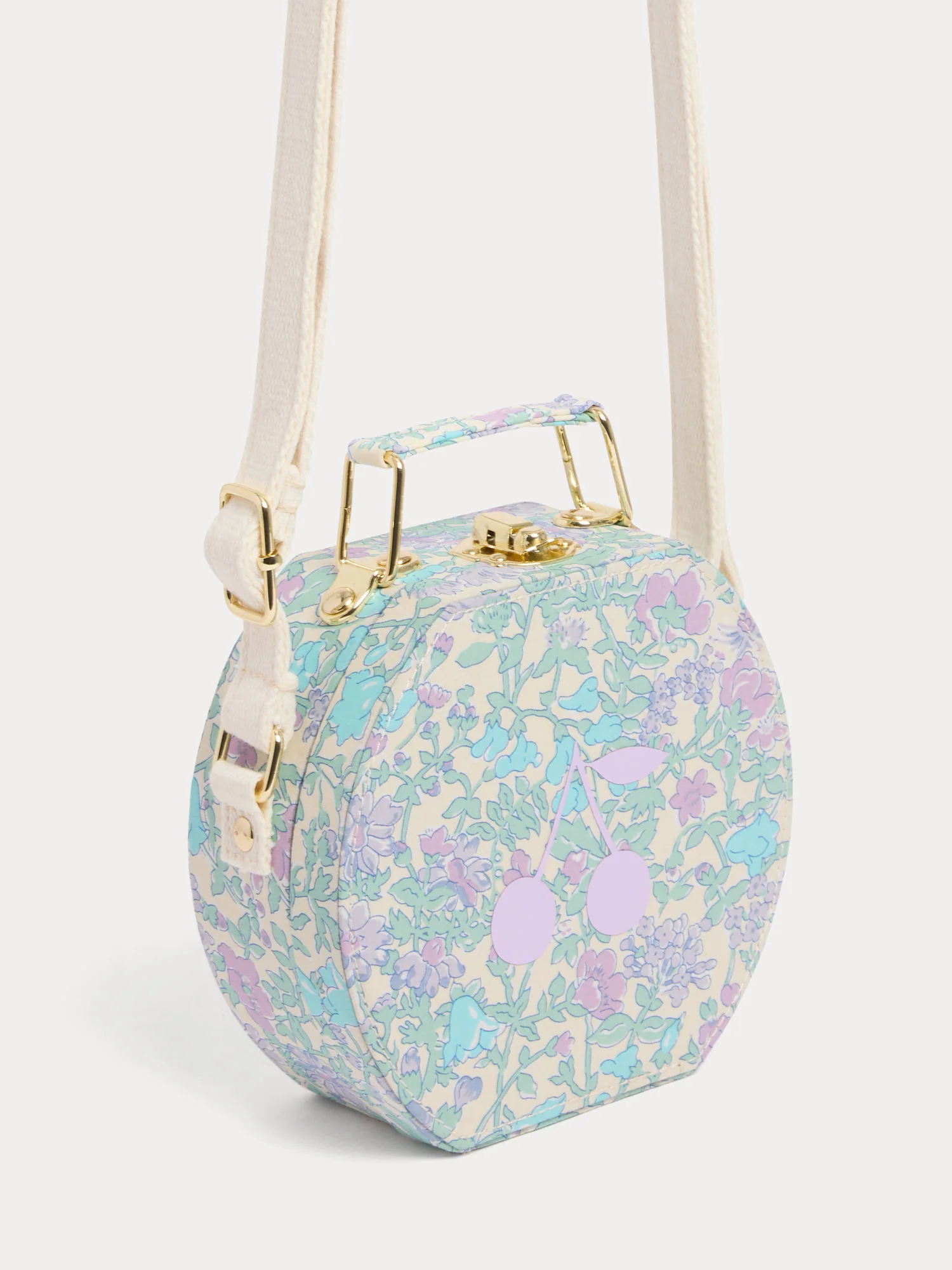 Jadore Suitcase Bag in Liberty fabric with cherry print in organic cotton - Image 4