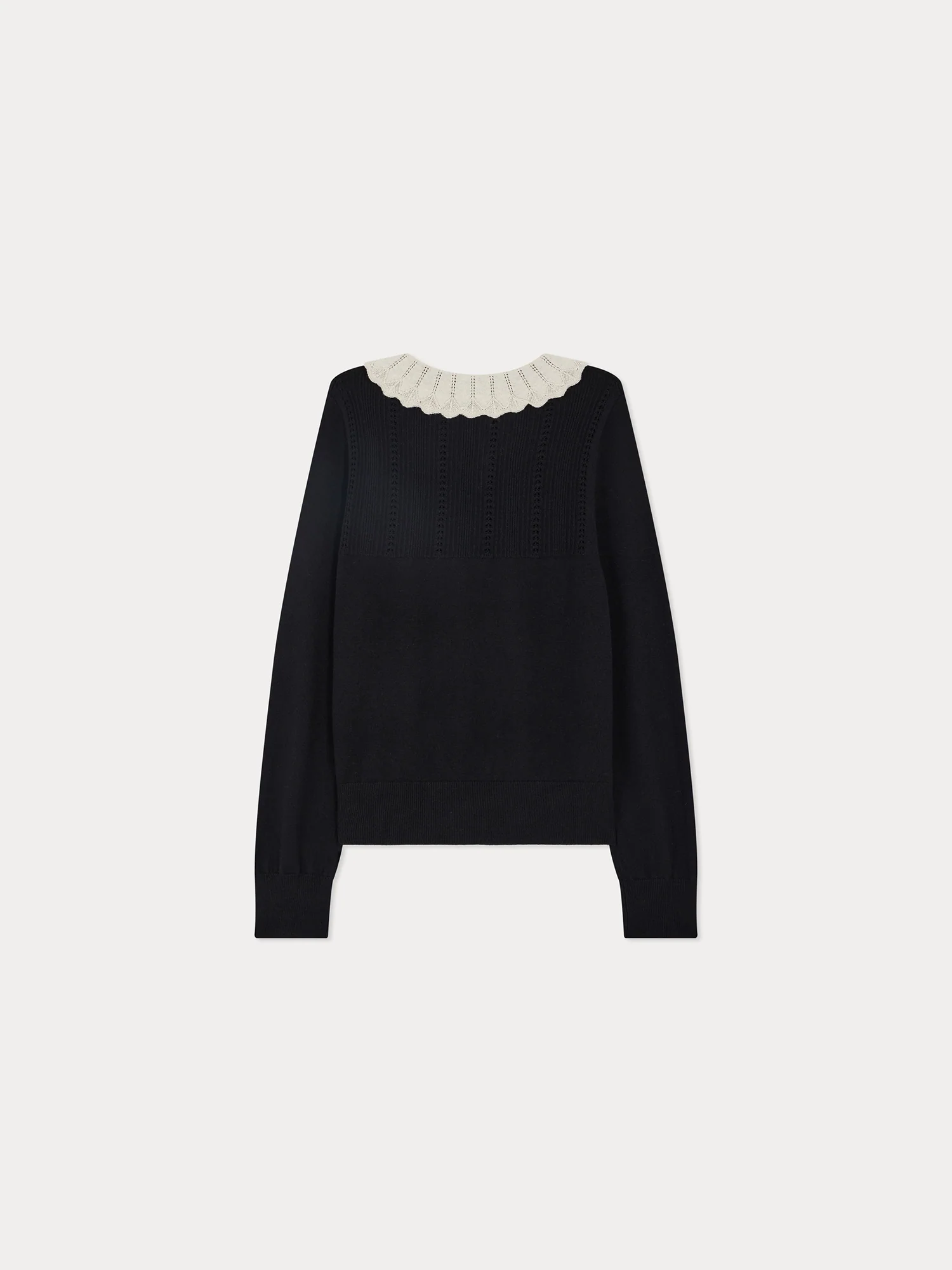 Jimina sweater with wool and silk collar - Image 3