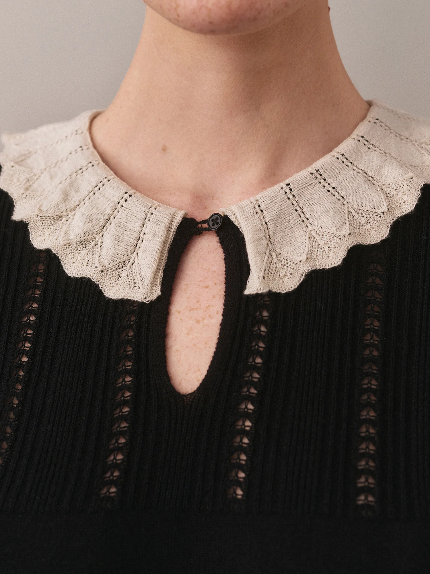 Jimina sweater with wool and silk collar - Image 5