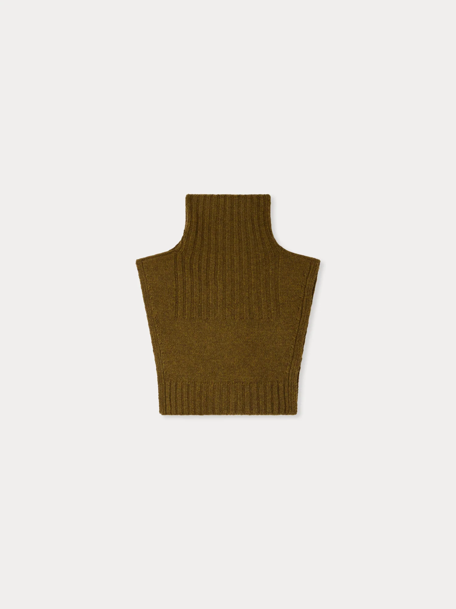 Junau Removable Collar in Khaki Wool - Image 3