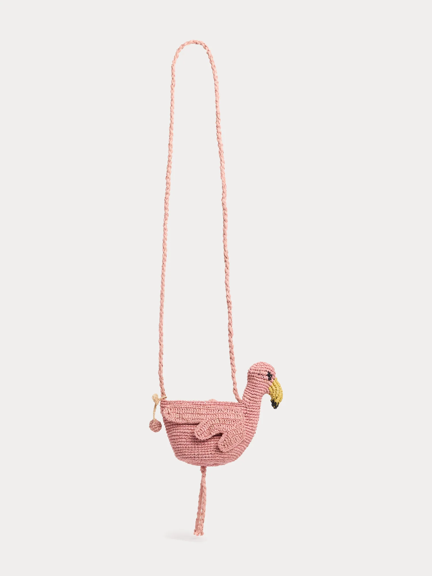Lany handmade raffia pink flamingo bag - Image 3