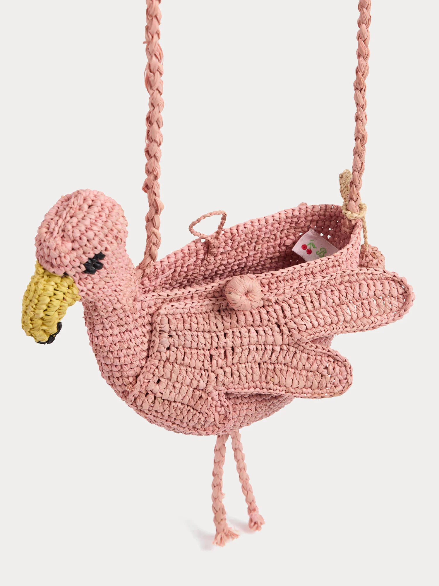 Lany handmade raffia pink flamingo bag - Image 5