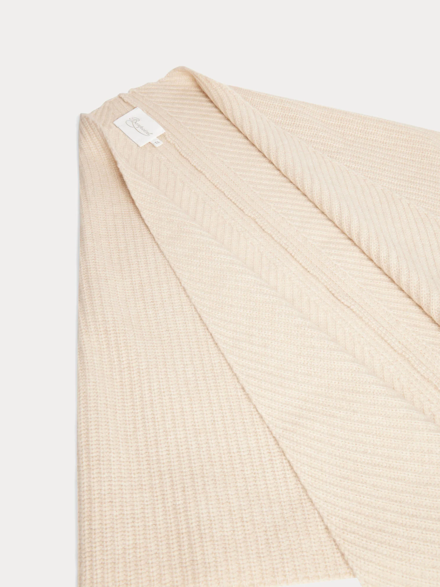 Large Alsace beige cashmere scarf - Image 3