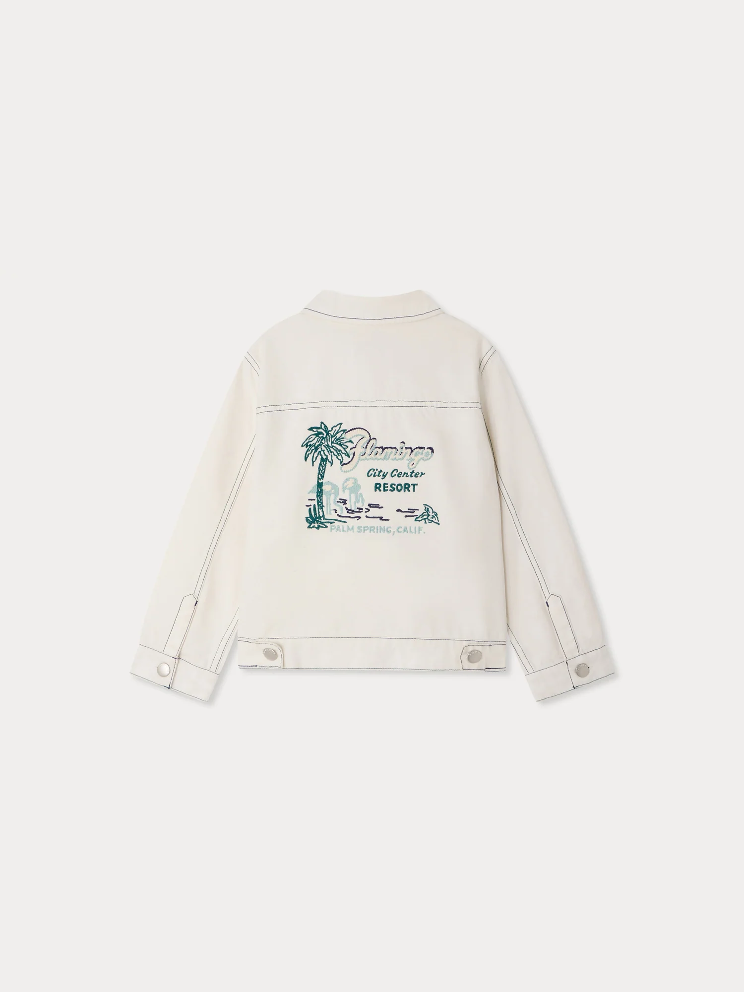 Leddis denim jacket with contrast stitching in organic cotton - Image 3