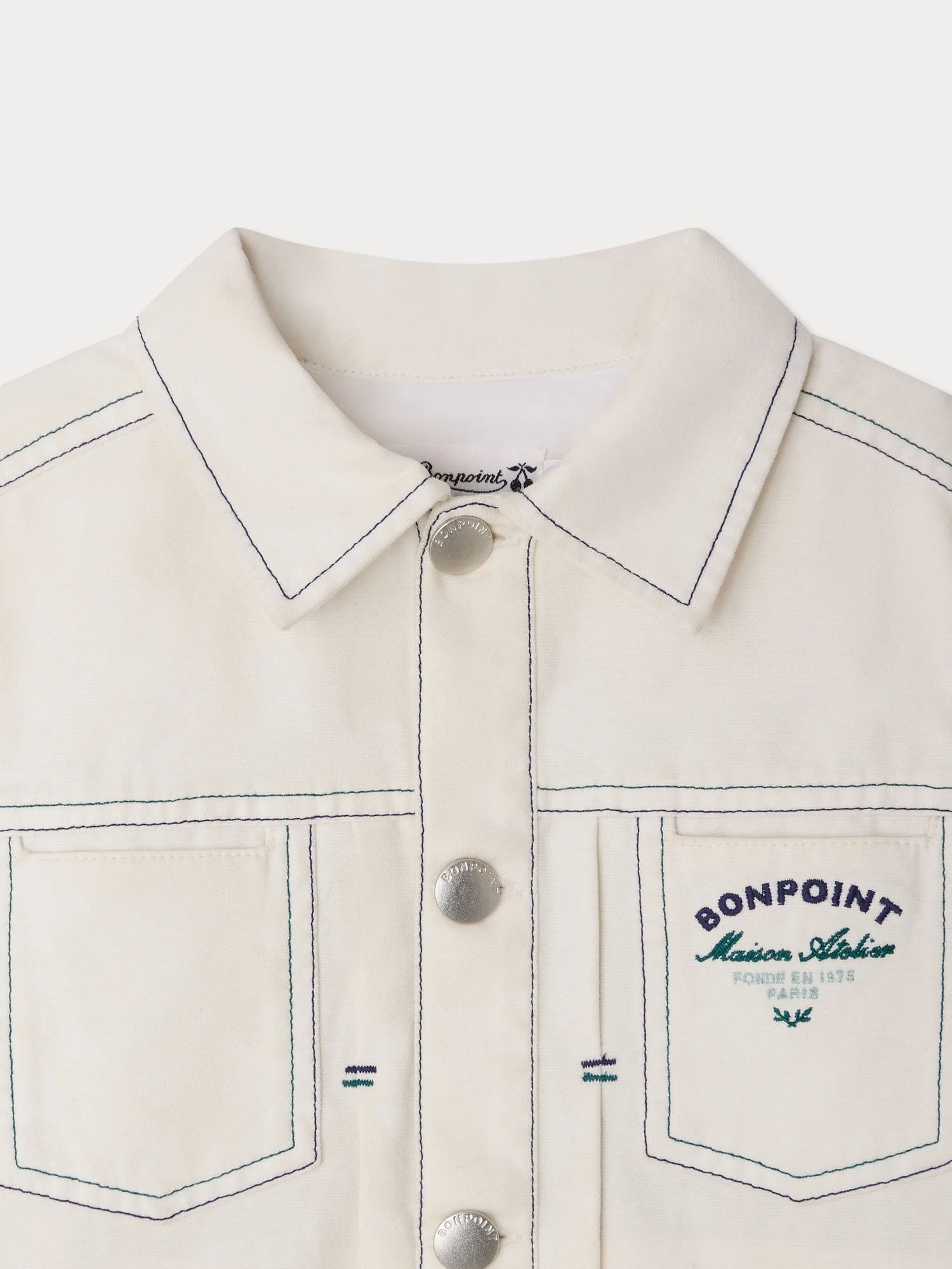 Leddis denim jacket with contrast stitching in organic cotton - Image 4