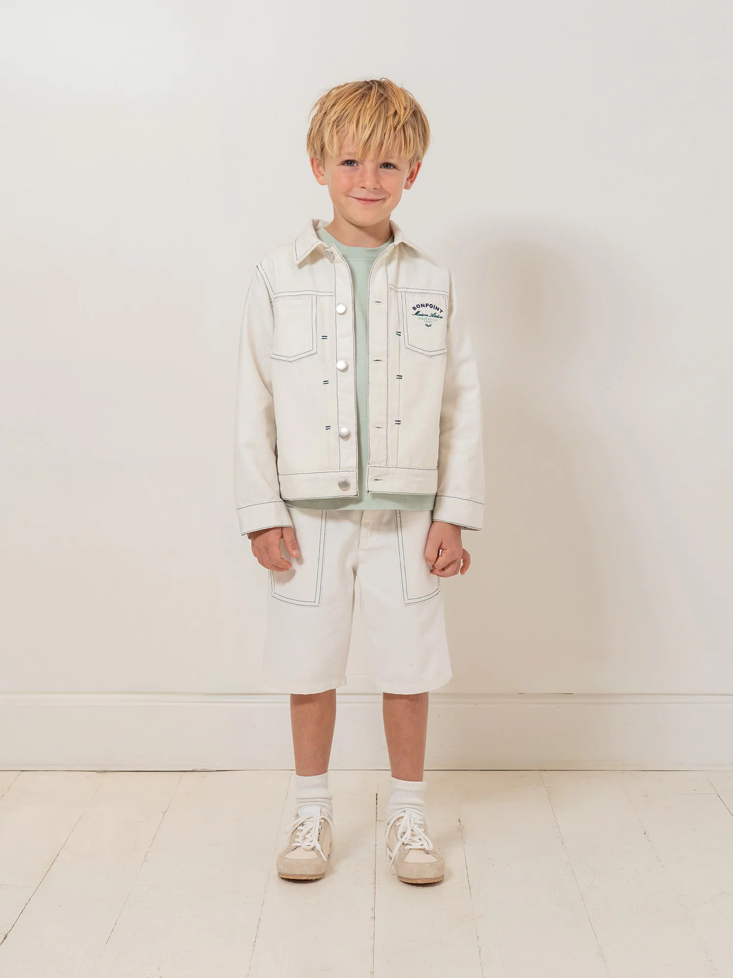 Leddis denim jacket with contrast stitching in organic cotton - Image 5