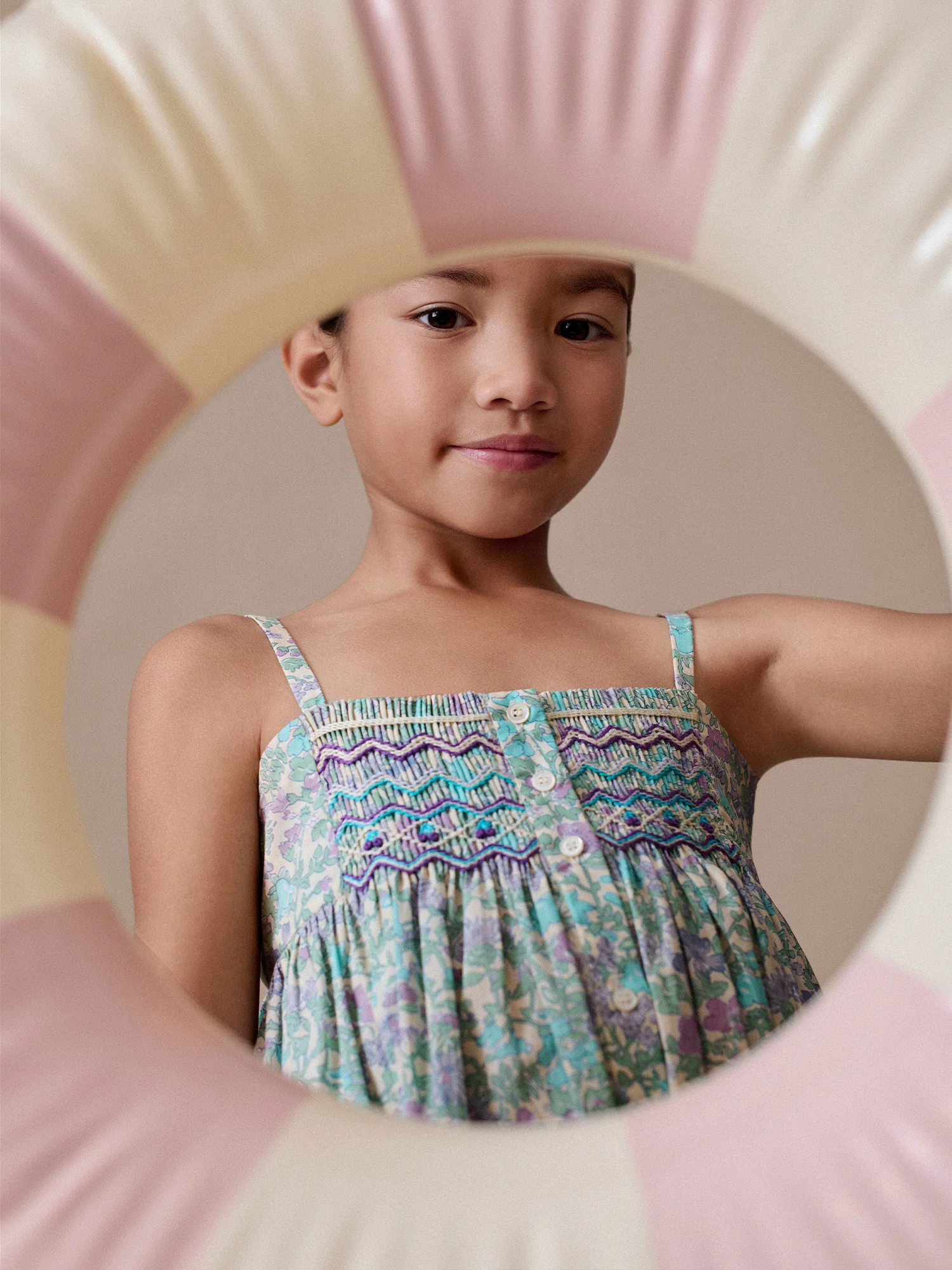 Passion dress smocked and embroidered in Liberty fabric in organic cotton - Image 5